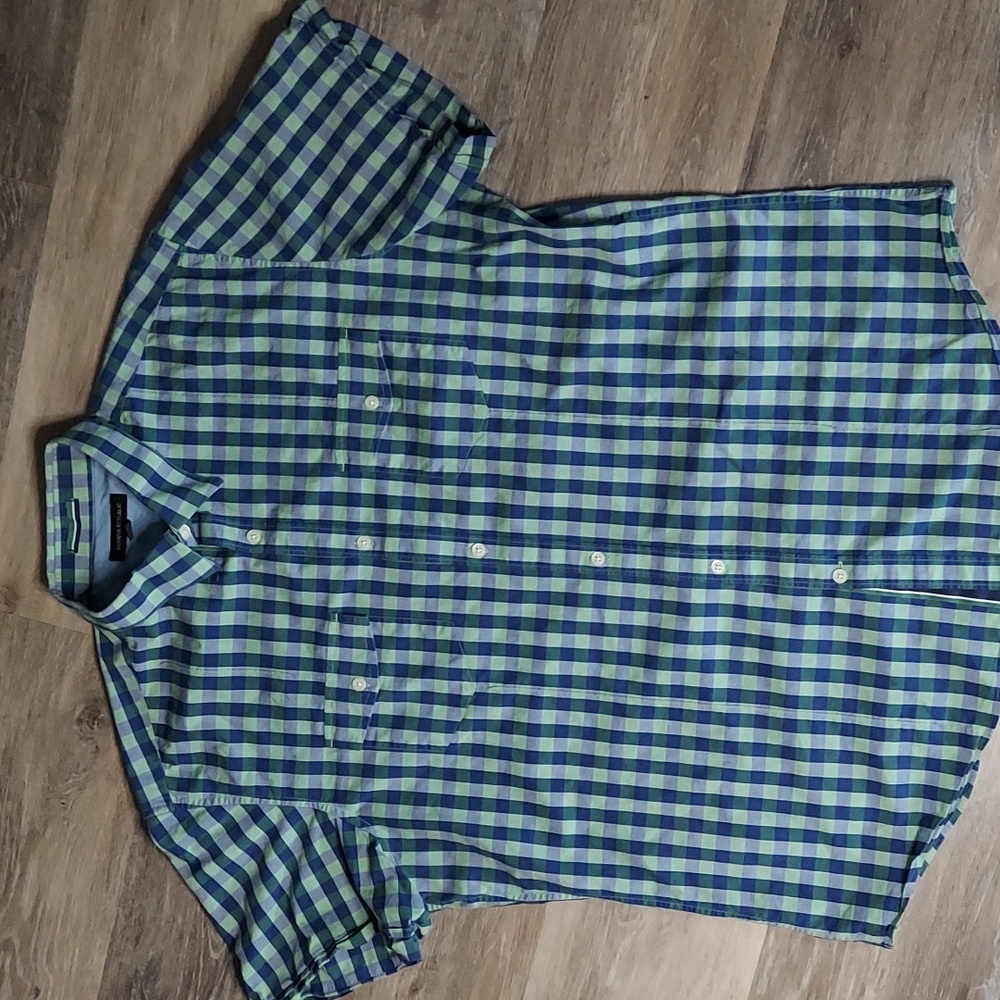 Banana Republic Checkered Blue and Green Shirt - XL